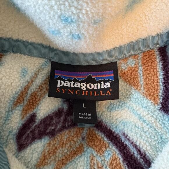 Patagonia Synchilla 1/4 Snap-T Fleece Pullover Harvest Moon Owl Women’s L Rare - Picture 4 of 9
